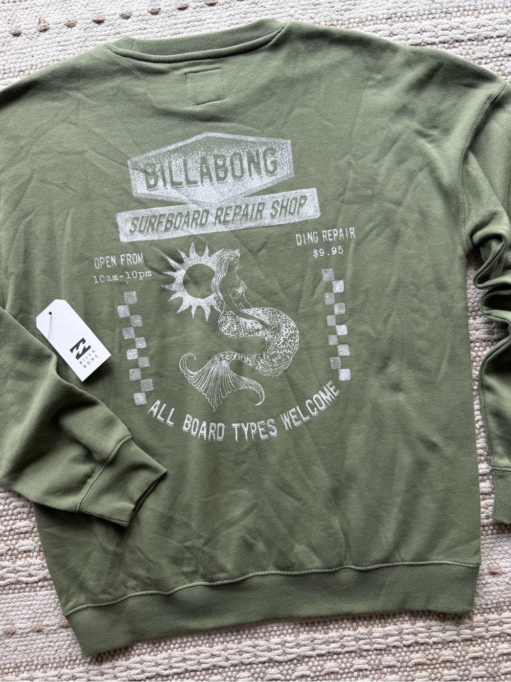 🔥🔥BILLABONG - UNRELEASED OVERSIZED REPAIR SHOP CREWNECK FLEECE🔥🔥
